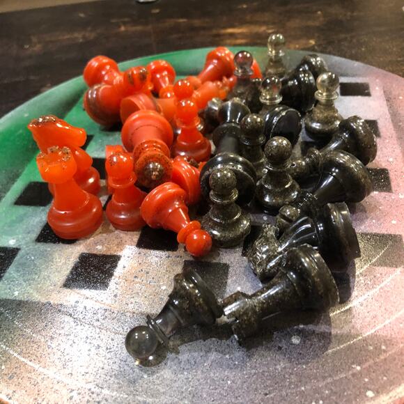 Vinyl Chess Set -Forest Gold (Resin Pieces) - Picture 5 of 14